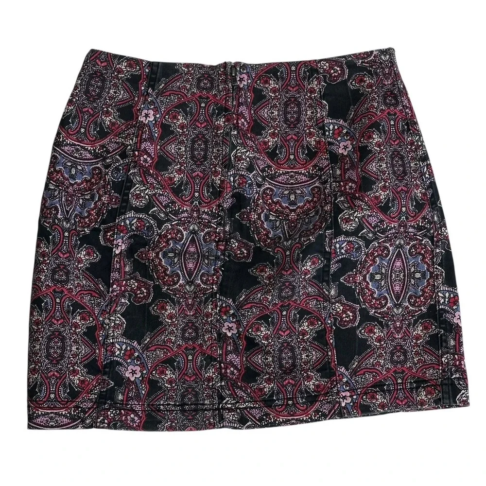 Free People Pencil Mini‎ Skirt Paisley Stretch Women's Size 10 NWT